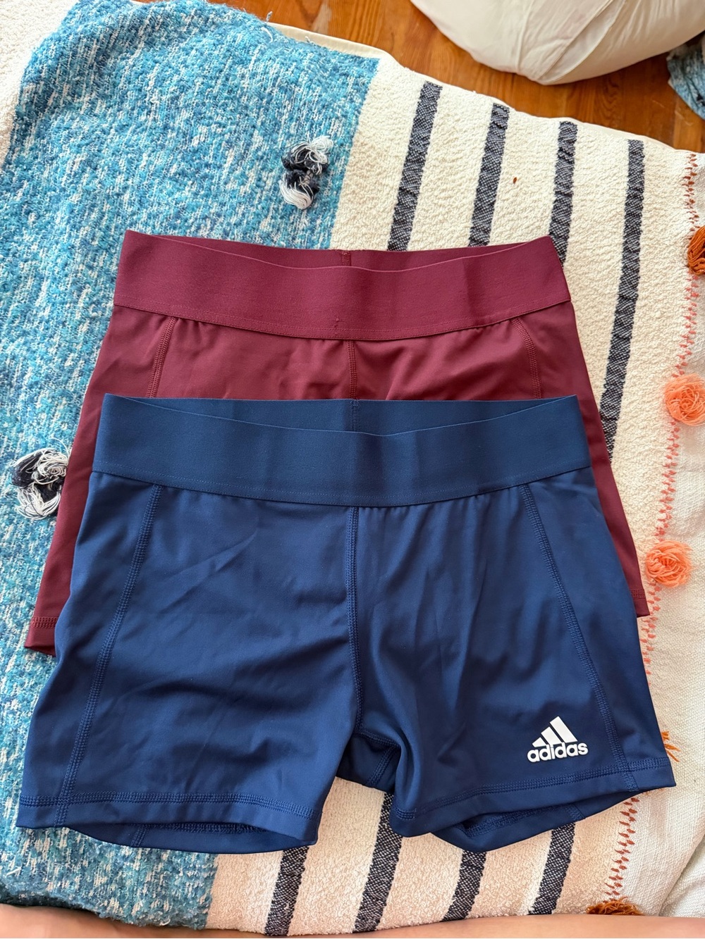adidas Navy and Burgundy Athletic Shorts Set
